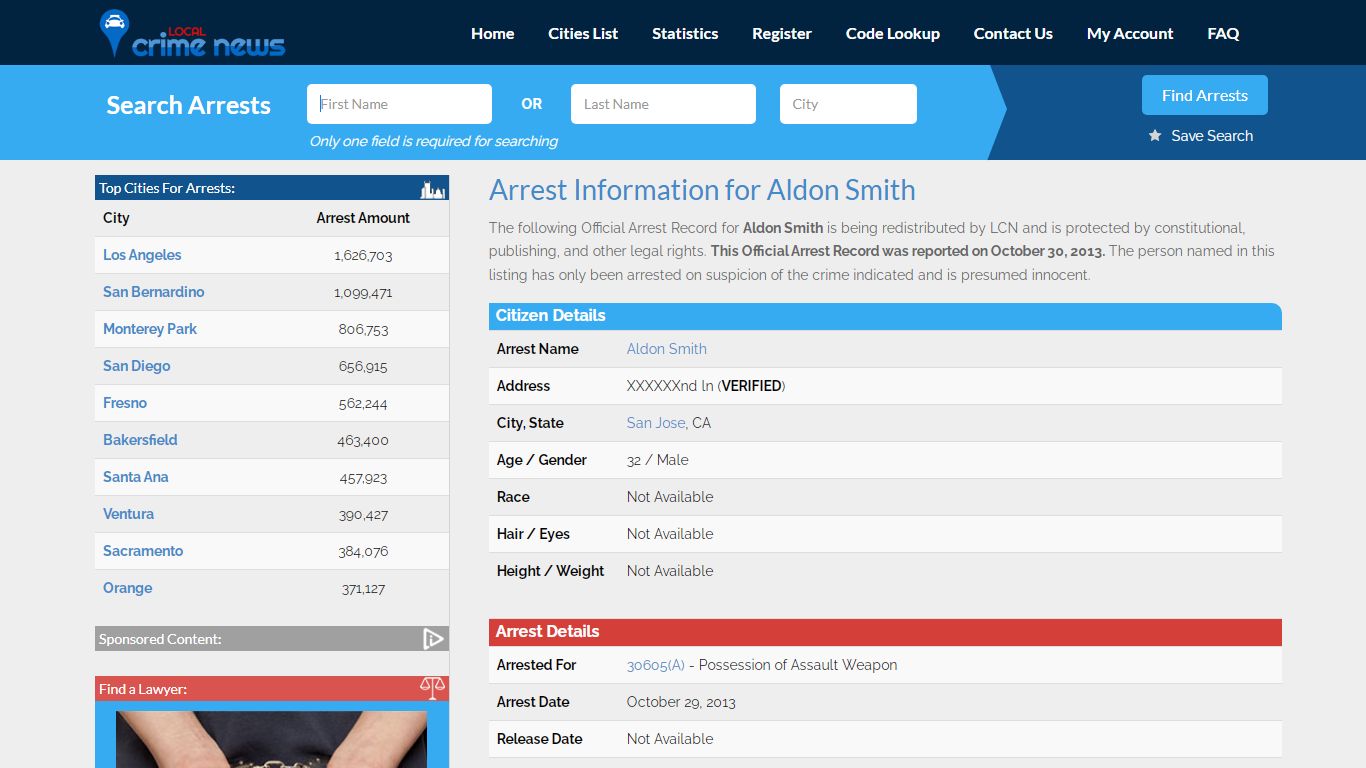 Aldon Smith Arrest Record Details | Local Crime News in Santa Clara ...